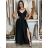 Šaty dlhé elegantné na ramienka dámske AMANDA  (S/M/L ONE SIZE) TALIANSKA MODA IM323022/DUR S/M/L čierna