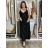 Šaty dlhé elegantné na ramienka dámske AMANDA  (S/M/L ONE SIZE) TALIANSKA MODA IM323022/DUR S/M/L čierna
