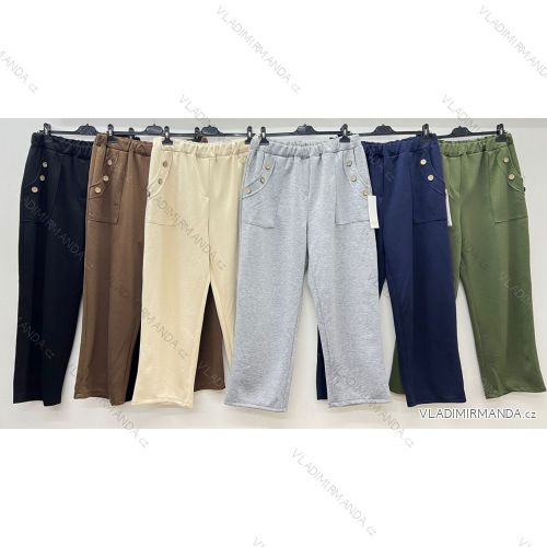 Kalhoty elegantní MASELKO dámské nadrozměr (48/50/52 ONE SIZE) ITALSKÁ MÓDA IM425596
