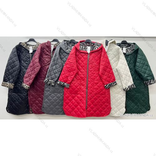 Bunda slabá šusťáková dlhý rukáv dámska nadrozmer (46/48/50 ONE SIZE) TALIANSKA MÓDA IM425604