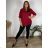 Women's long sleeve shirt tunic oversized (L / XL ONE SIZE) ITALIAN FASHION IMD211065 Wine XL/2XL