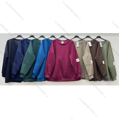 Mikina teplá dlhý rukáv dámska nadrozmer (54/56/58 ONE SIZE) TALIANSKA MÓDA IM425638