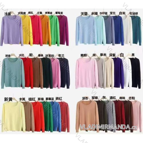 Sveter úpletový tenký dlhý rukáv dámsky (S/M/L ONE SIZE) TALIANSKA MÓDA IMM25M5081