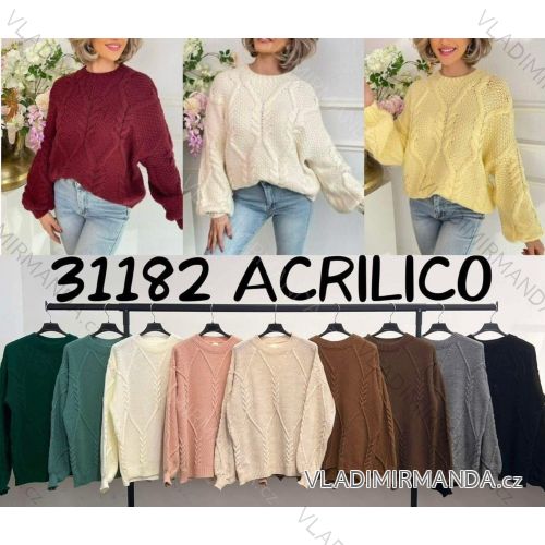 Übergroßer Langarm-Strickpullover für Damen (XS/S/M ONE SIZE) ITALIAN FASHION IMM25M31182