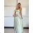 Šaty dlouhé elegantní saténové na ramínka dámské (S/M/L ONE SIZE) ITALSKÁ MÓDA IMPBB25B26588/DU -   béžová -   S/M/L