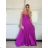 Šaty dlouhé elegantní saténové na ramínka dámské (S/M/L ONE SIZE) ITALSKÁ MÓDA IMPBB25B26588/DU -   béžová -   S/M/L