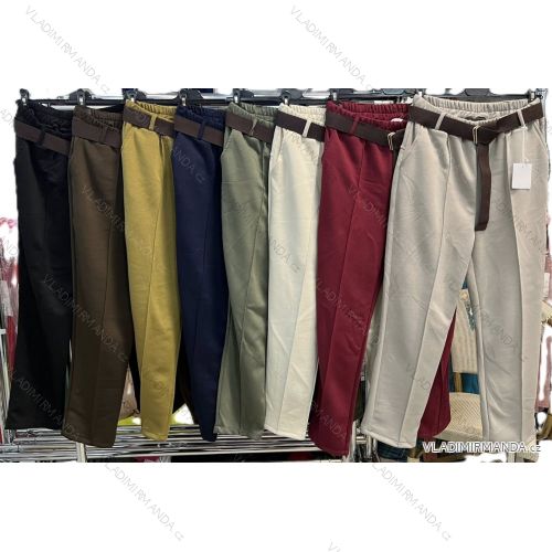 Kalhoty elegantní s páskem dámské (S/M/L ONE SIZE) ITALSKÁ MÓDA IMM25M7438
