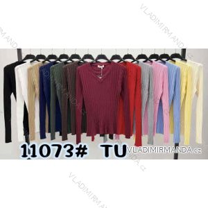 Svetr úpletový dlouhý rukáv dámský (XS/S/M ONE SIZE) ITALSKÁ MÓDA IMM25M11073
