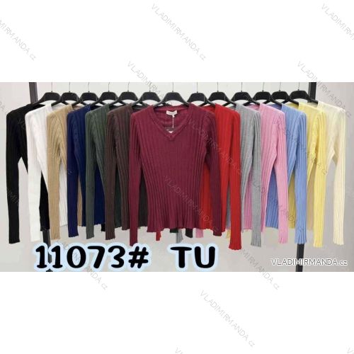 Svetr úpletový dlouhý rukáv dámský (XS/S/M ONE SIZE) ITALSKÁ MÓDA IMM25M11073