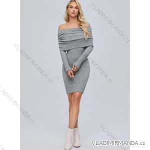 Šaty krátké úpletové dlouhý rukáv dámské (XS/S/M ONE SIZE) ITALSKÁ MÓDA IMM25M9060