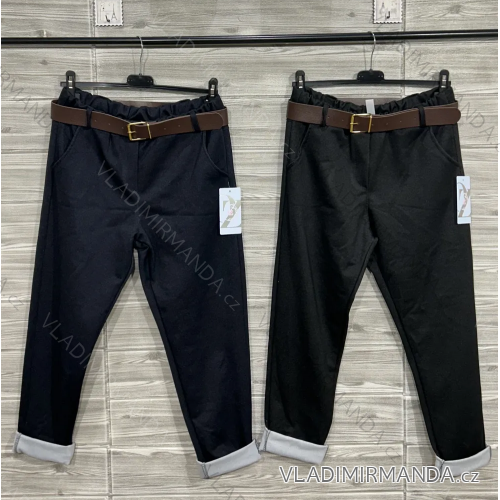 Kalhoty elegantní s páskem dámské (S/M/L ONE SIZE) ITALSKÁ MÓDA IMPOZ25LV-2065