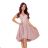 Short dress elegant formal short sleeve PATRICIA (S-3XL) Polish fashion NMC-300-1/DU pink L
