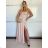 Šaty dlouhé elegantní letní na ramínka dámské (XS/S/M ONE SIZE) ITALSKÁ MÓDA IMM25M40243/DU -   béžová -   S/M