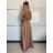 Šaty dlouhé elegantní letní na ramínka dámské (XS/S/M ONE SIZE) ITALSKÁ MÓDA IMM25M40243/DU -   béžová -   S/M
