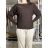 Svetr teplý oversize dlouhý rukáv dámský KAROL (S/M/L ONE SIZE) ITALSKÁ MÓDA IMPLI247007/DU S/M/L hnědá