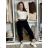 Nohavice dlhé s opaskom manžestrové  dámske SIMONA (XS/S/M ONE SIZE) IMPOZ25LV-25480