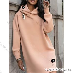 Šaty mikinové teplé  dlhý rukáv dámske nadrozmer (48/50/52 ONE SIZE) TALIANSKA MÓDA IMC25483