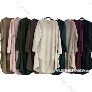 Šaty mikinové teplé  dlhý rukáv dámske nadrozmer (48/50/52 ONE SIZE) TALIANSKA MÓDA IMC25485