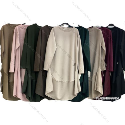 Šaty mikinové teplé  dlhý rukáv dámske nadrozmer (48/50/52 ONE SIZE) TALIANSKA MÓDA IMC25485