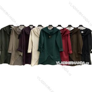 Mikina prodloužená teplá dlouhý rukáv dámská (S/M/L ONE SIZE) ITALSKÁ MÓDA IMC25494