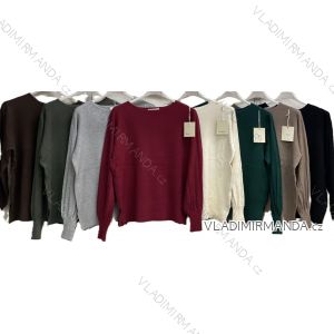 Sveter úpletový dlhý rukáv dámsky nadrozměr (44/46/48 ONE SIZE) TALIANSKA MÓDA IMC25495