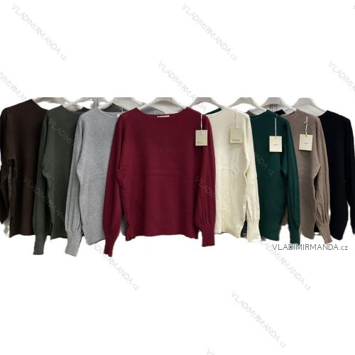 Sveter úpletový dlhý rukáv dámsky nadrozměr (44/46/48 ONE SIZE) TALIANSKA MÓDA IMC25495