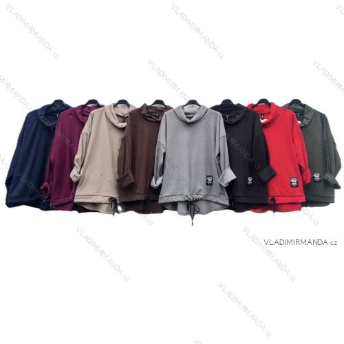 Women's Plus Size Long Sleeve Hoodie (52/54/56 ONE SIZE) ITALIAN FASHION IMD24LUISA