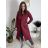 Kabát trenčkot dlouhý slabý s páskem dlouhý rukáv dámský (S/M/L ONE SIZE) ITALSKÁ MÓDA IMWKK252579/DR vínová S/M/L