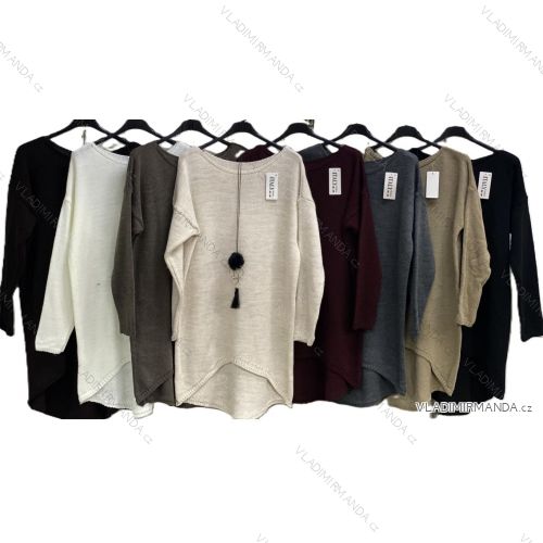 Women's long pleated skirt with belt (S/M/L ONE SIZE) ITALIAN FASHION IMC25333