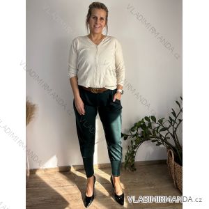 Elegant trousers with belt for women, oversized (44/46/48 ONE SIZE) ITALIAN FASHION IM425557