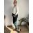 Elegant trousers with belt for women, oversized (44/46/48 ONE SIZE) ITALIAN FASHION IM425557  dark emerald