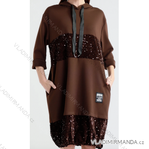 Women's Long Sleeve Oversized Zip Up Hooded Sweatshirt Coat (S/M/L ONE SIZE) ITALIAN FASHION IMPLI249611
