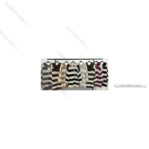 Šaty pletené s kapucí dlouhý rukáv dámské (S/M/L ONE SIZE) ITALSKÁ MÓDA IMPLI255185