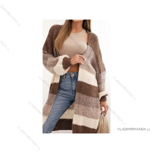 Cardigan dlouhý pletený dlouhý rukáv dámský (S/M/L ONE SIZE) ITALSKÁ MÓDA IMPLI2525097