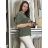 Women's Medium Length Skirt (S/M ONE SIZE) ITALIAN FASHION IMM23HG3154 M/L/XL green khaki