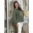 Women's Medium Length Skirt (S/M ONE SIZE) ITALIAN FASHION IMM23HG3154 M/L/XL green khaki