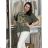 Women's Medium Length Skirt (S/M ONE SIZE) ITALIAN FASHION IMM23HG3154 M/L/XL green khaki