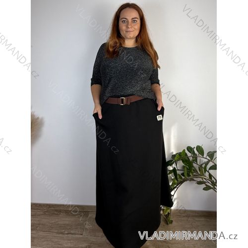 Sukně dlouhá s páskem dámská nadrozměr VIVIEN (46/48/50 ONE SIZE) ITALSKÁ MÓDA IMSM251162