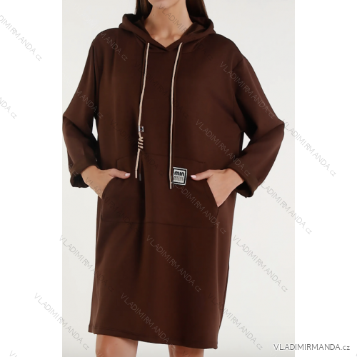 Women's Long Sleeve Oversized Zip Up Hooded Sweatshirt Coat (S/M/L ONE SIZE) ITALIAN FASHION IMPLI249611