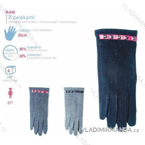 Rukavice prstové zimní dorost dívčí (22 cm)YO! R-045