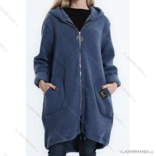 Mikina oversize prodloužená na zip dlouhý rukáv dámská (S/M/L ONE SIZE) ITALSKÁ MÓDA IMPLI2502820