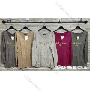 Damen-Strickpullover mit langen Ärmeln (Einheitsgröße S/M) ITALIAN FASHION IMWDT23005