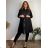 Women's long-sleeved, lightweight, zipped hooded sweatshirt, oversized (52/54/56 ONE SIZE) ITALIAN FASHION IMC25359 46/48/50 black
