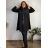 Women's long-sleeved, lightweight, zipped hooded sweatshirt, oversized (52/54/56 ONE SIZE) ITALIAN FASHION IMC25359 46/48/50 black