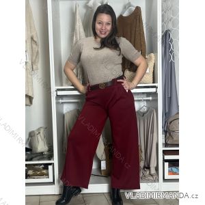 Kalhoty elegantní s páskem dámské BEATA (S/M/L ONE SIZE) ITALSKÁ MÓDA IM425718/DUR