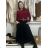 Sukně s páskem manžestrová dámská MONA (S/M/L ONE SIZE) ITALSKá MóDA IMSM251155/DU černá S/M/L
