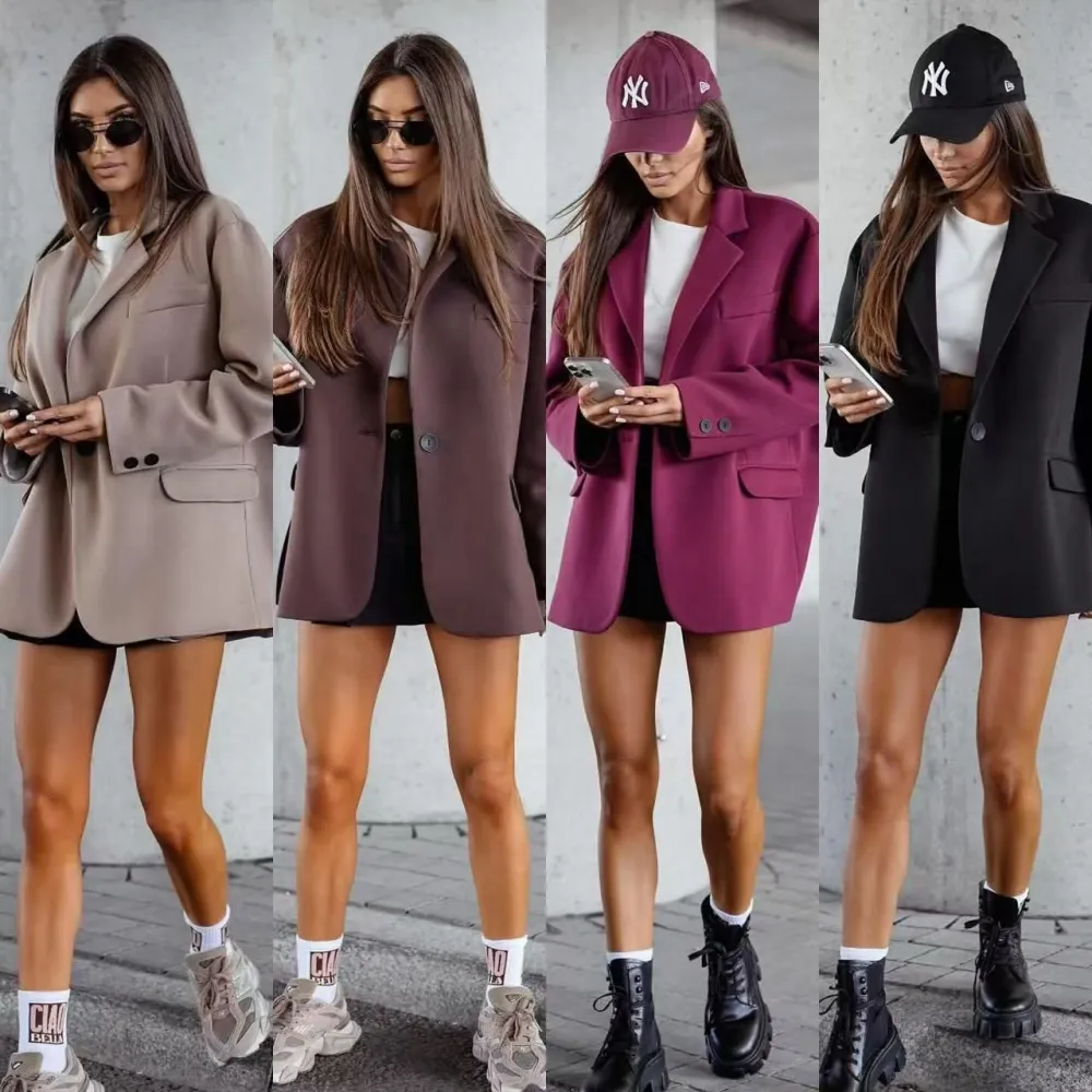 Sako elegantní dlouhý rukáv dámské (S/M/L ONE SIZE) ITALSKÁ MÓDA IMPLP2587260125