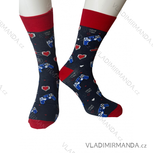Ponožky veselé obrázkové slabé pánské herní (41-43,44-46) POLSKÁ MODA DPP250819