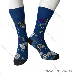 Ponožky veselé obrázkové slabé pánské gamer (41-43,44-46) POLSKÁ MODA DPP250820/DR