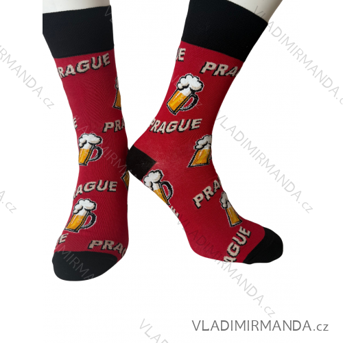 Ponožky veselé pivo praha pánské (41-43, 44-46) POLSKÁ MÓDA DPP22500 41-43 červená